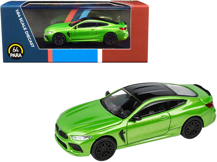 BMW M8 Coupe Java Green Metallic with Black Top 1/64 Diecast Model Car by Paragon-0