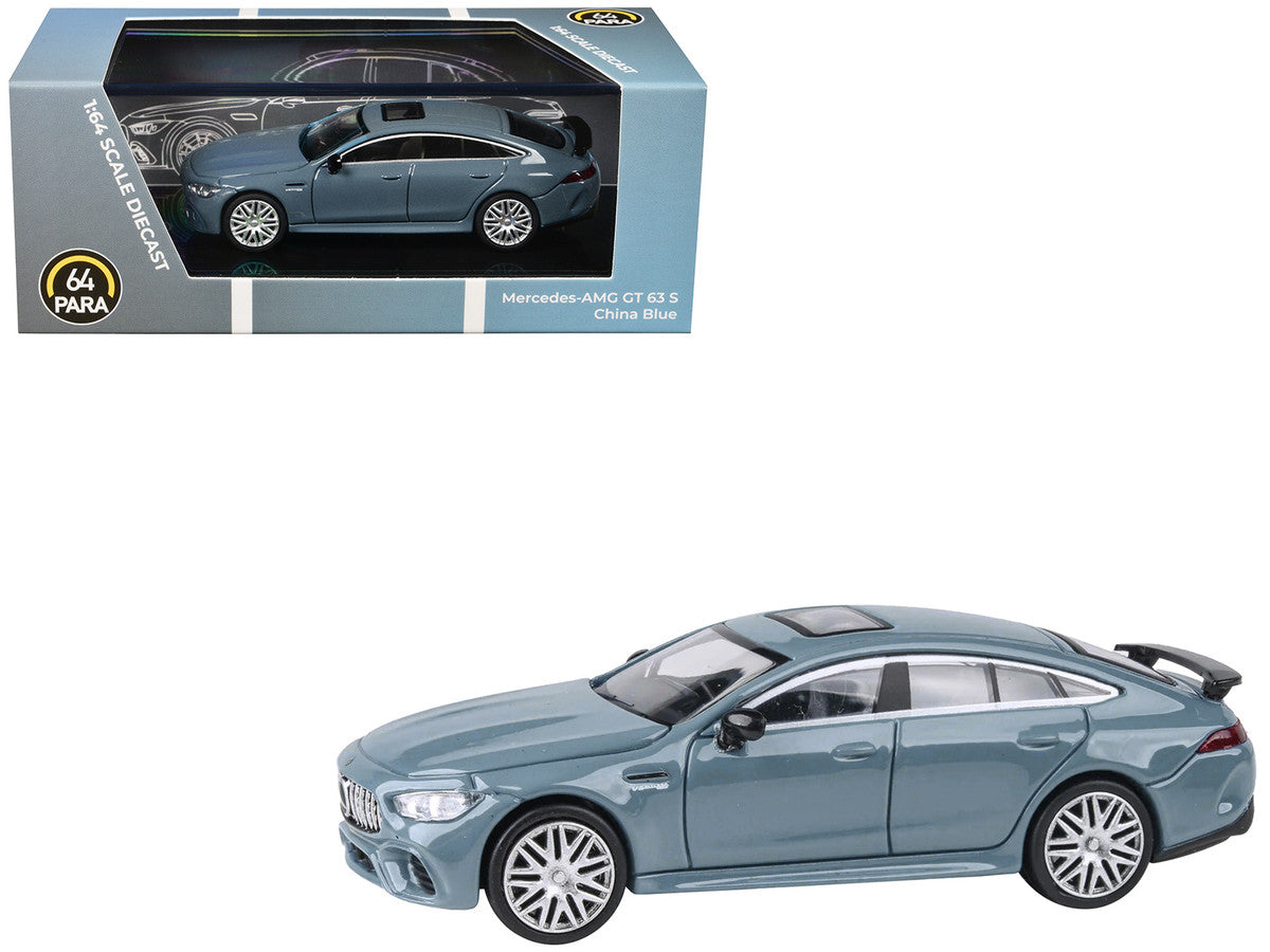 Mercedes-AMG GT 63 S China Blue with Sunroof 1/64 Diecast Model Car by Paragon Models-2