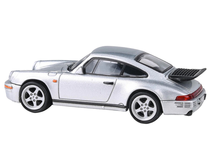 1987 RUF CTR Yellowbird Silver Metallic 1/64 Diecast Model Car by Paragon Models-1