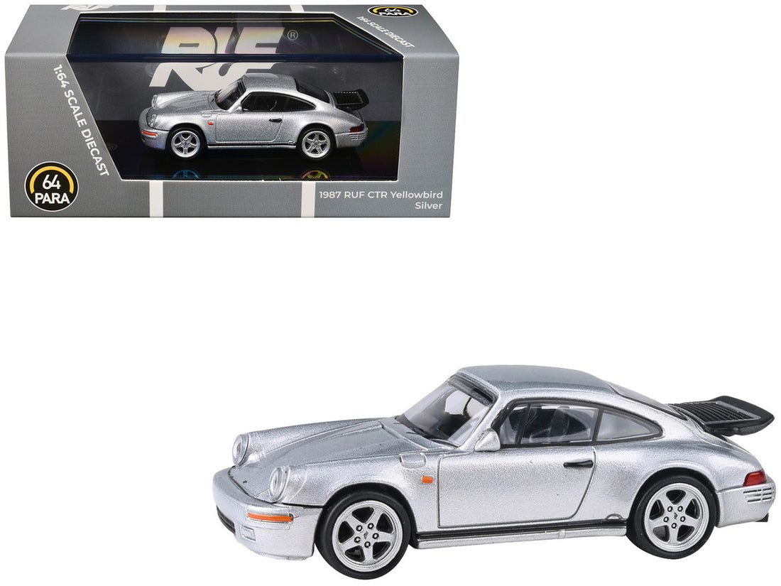 1987 RUF CTR Yellowbird Silver Metallic 1/64 Diecast Model Car by Paragon Models-2