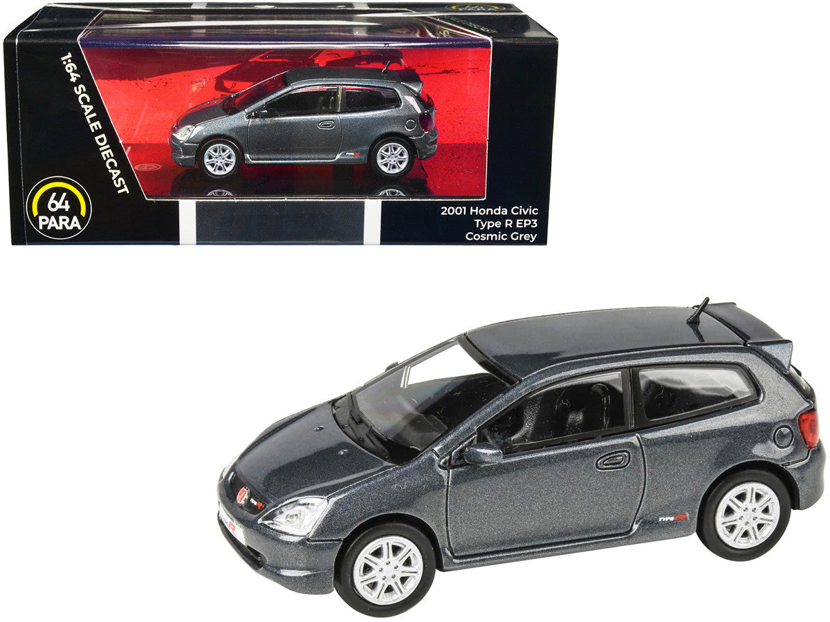 2001 Honda Civic Type R EP3 Cosmic Gray Metallic 1/64 Diecast Model Car by Paragon Models-0