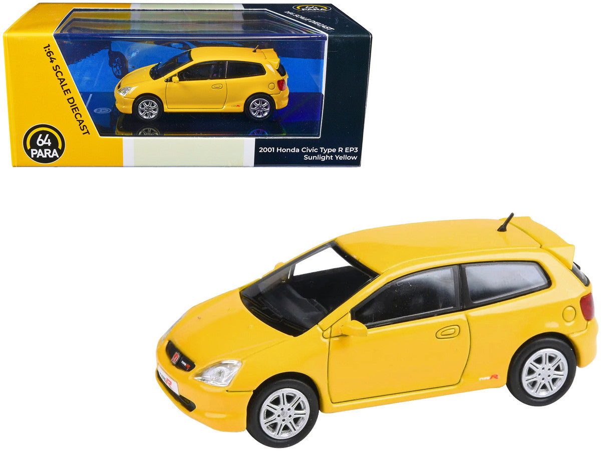 2001 Honda Civic Type R EP3 Sunlight Yellow 1/64 Diecast Model Car by Paragon Models-0