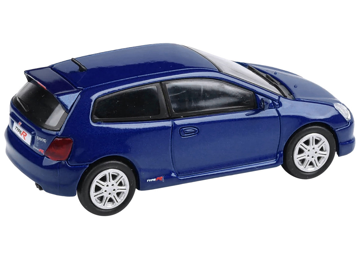2001 Honda Civic Type R EP3 Vivid Blue Pearl Metallic 1/64 Diecast Model Car by Paragon Models-1