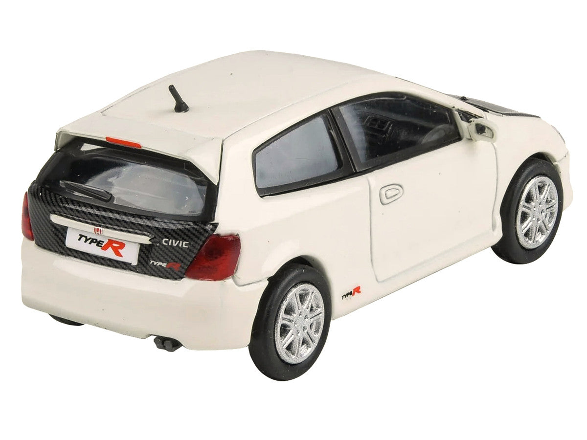 2001 Honda Civic Type R EP3 White with Carbon Hood 1/64 Diecast Model Car by Paragon Models-2