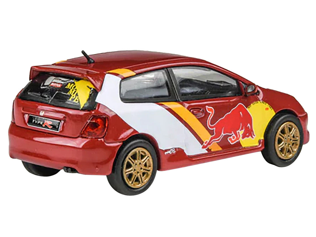 2001 Honda Civic Type R EP3 "No Good Racing" Red and White with Graphics 1/64 Diecast Model Car by Paragon Models-1