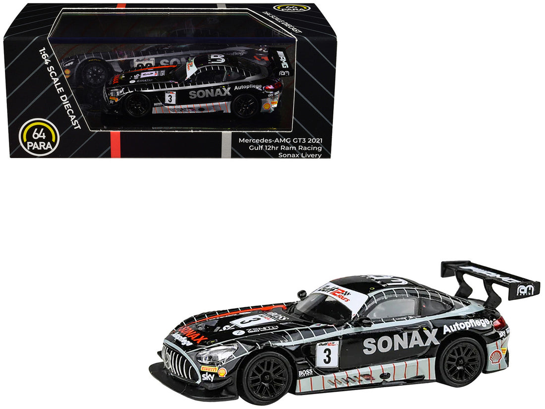 Mercedes-AMG GT3 #3 Chris Froggatt - Ian Loggie - Callum MacLeod "Ram Racing" 3rd Place "Gulf 12 Hours" (2021) 1/64 Diecast Model Car by Paragon Models-2