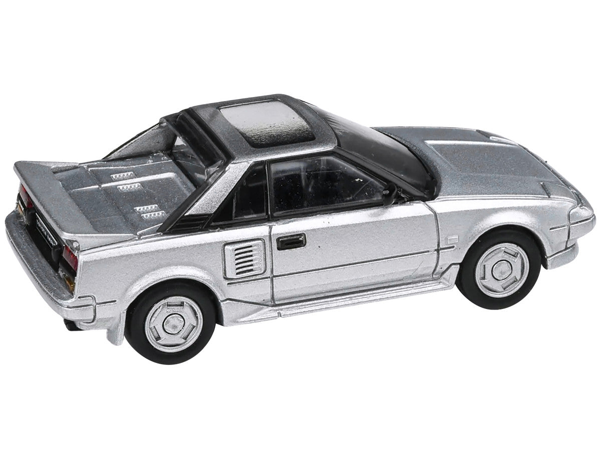 1985 Toyota MR2 MK1 Super Silver Metallic with Sunroof 1/64 Diecast Model Car by Paragon Models-1