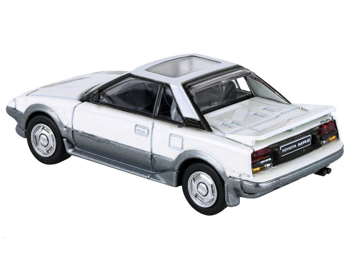 1985 Toyota MR2 MK1 White and Silver Metallic with Sun Roof 1/64 Diecast Model Car by Paragon Models-2