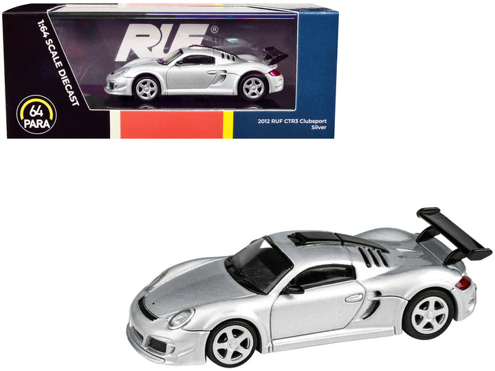 2012 RUF CTR3 Clubsport Silver Metallic 1/64 Diecast Model Car by Paragon Models-0