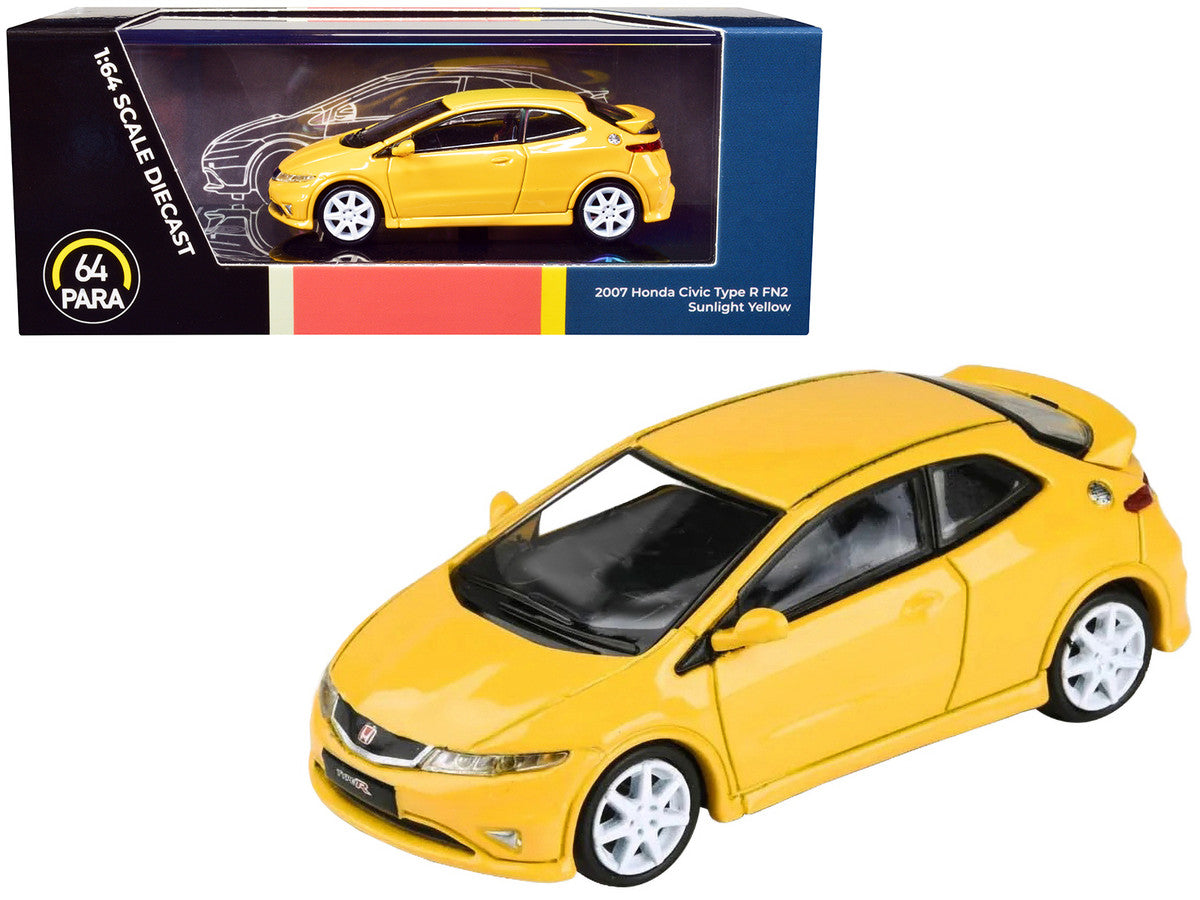 2007 Honda Civic Type R FN2 Sunlight Yellow 1/64 Diecast Model Car by Paragon Models-0