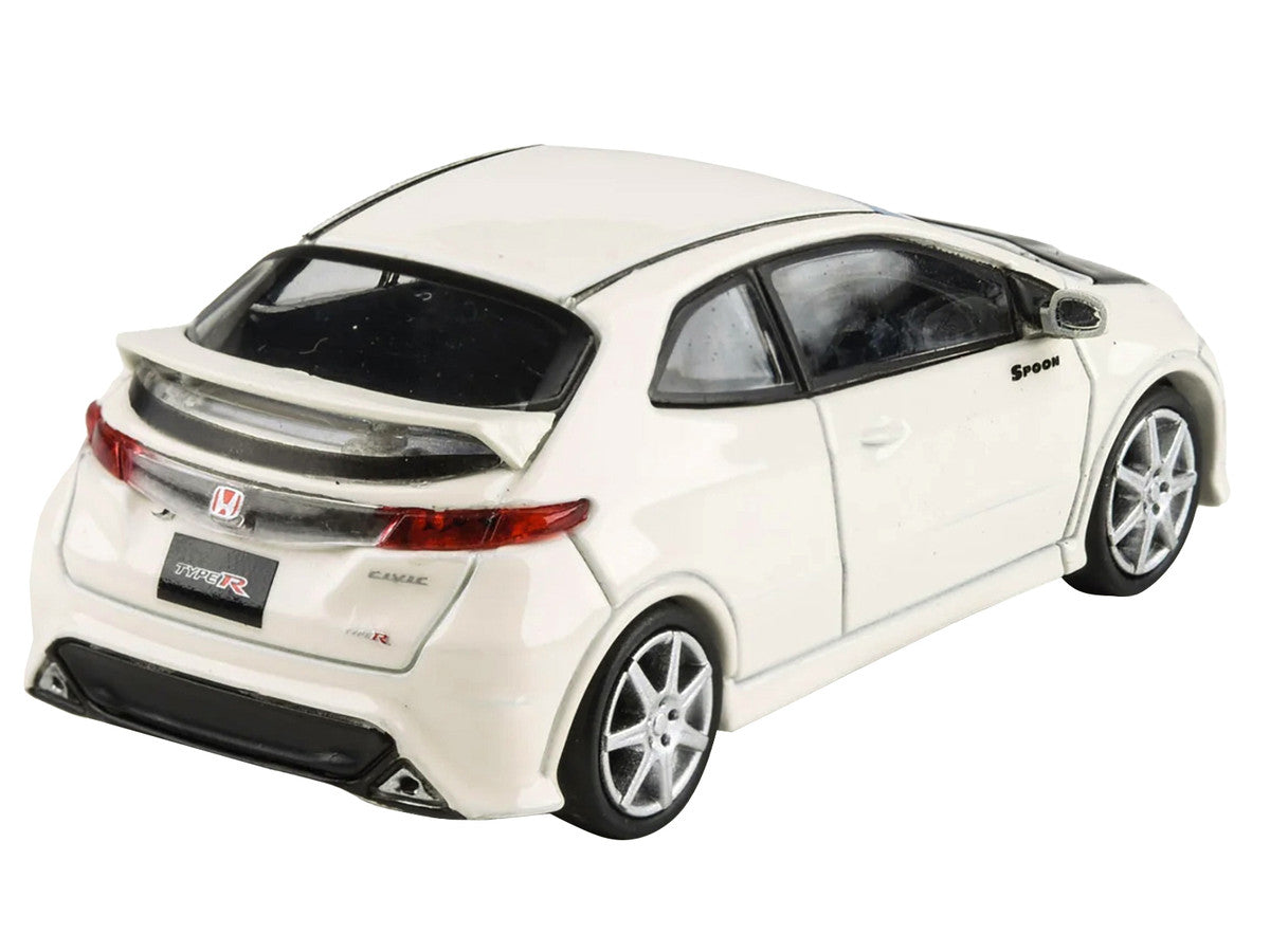2007 Honda Civic Type R FN2 Championship White with Carbon Hood 1/64 Diecast Model Car by Paragon Models-2
