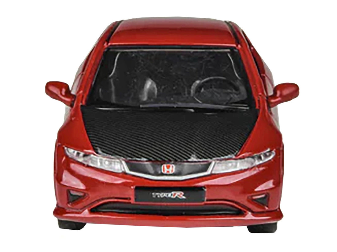 2007 Honda Civic Type R FN2 Milano Red with Carbon Hood 1/64 Diecast Model Car by Paragon Models-0