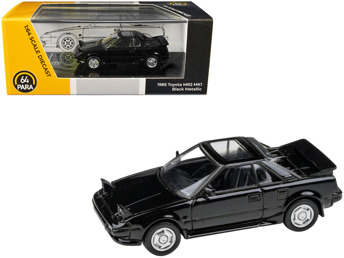 1985 Toyota MR2 MK1 Black Metallic with Sunroof 1/64 Diecast Model Car by Paragon Models-0
