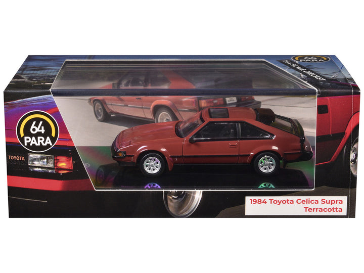 1984 Toyota Celica Supra Terracotta Red with Sunroof 1/64 Diecast Model Car by Paragon-0