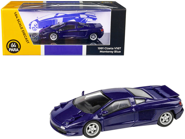 1991 Cizeta V16T Monterey Blue 1/64 Diecast Model Car by Paragon Models-0