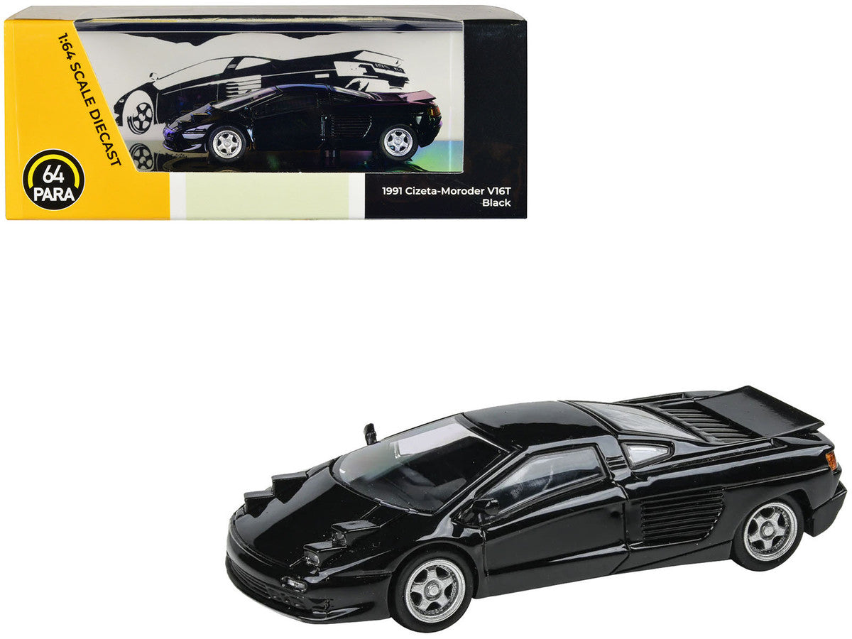 1991 Cizeta V16T Black 1/64 Diecast Model Car by Paragon Models-0