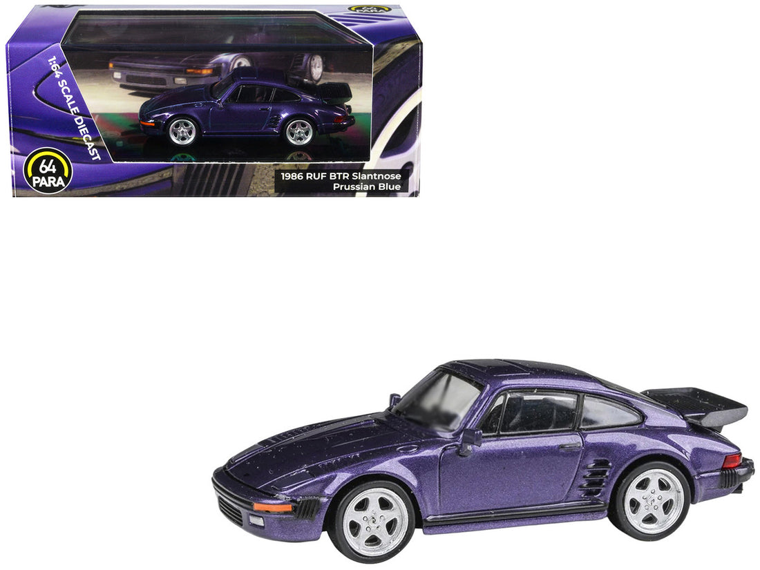1986 RUF BTR Slantnose Prussian Blue Metallic 1/64 Diecast Model Car by Paragon Models-3