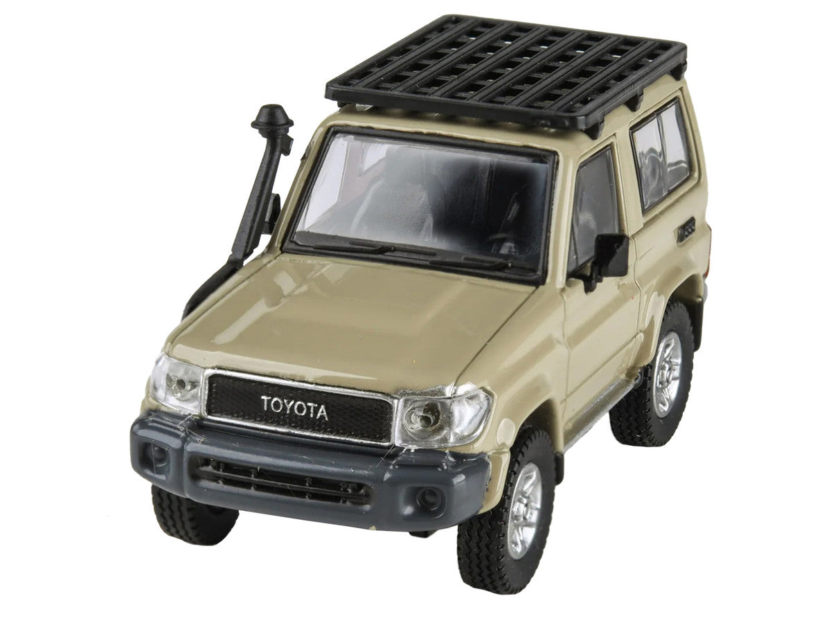 2014 Toyota Land Cruiser 71 SWB (Short Wheel Base) Sandy Taupe Brown 1/64 Diecast Model Car by Paragon Models-2