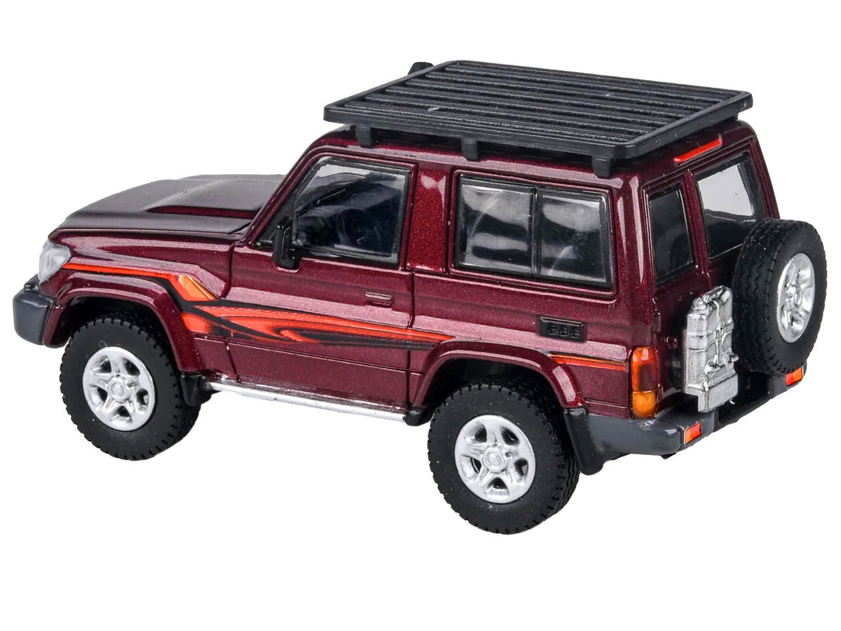 2014 Toyota Land Cruiser LC 71 Red Metallic with Graphics 1/64 Diecast Model Car by Paragon Models-1