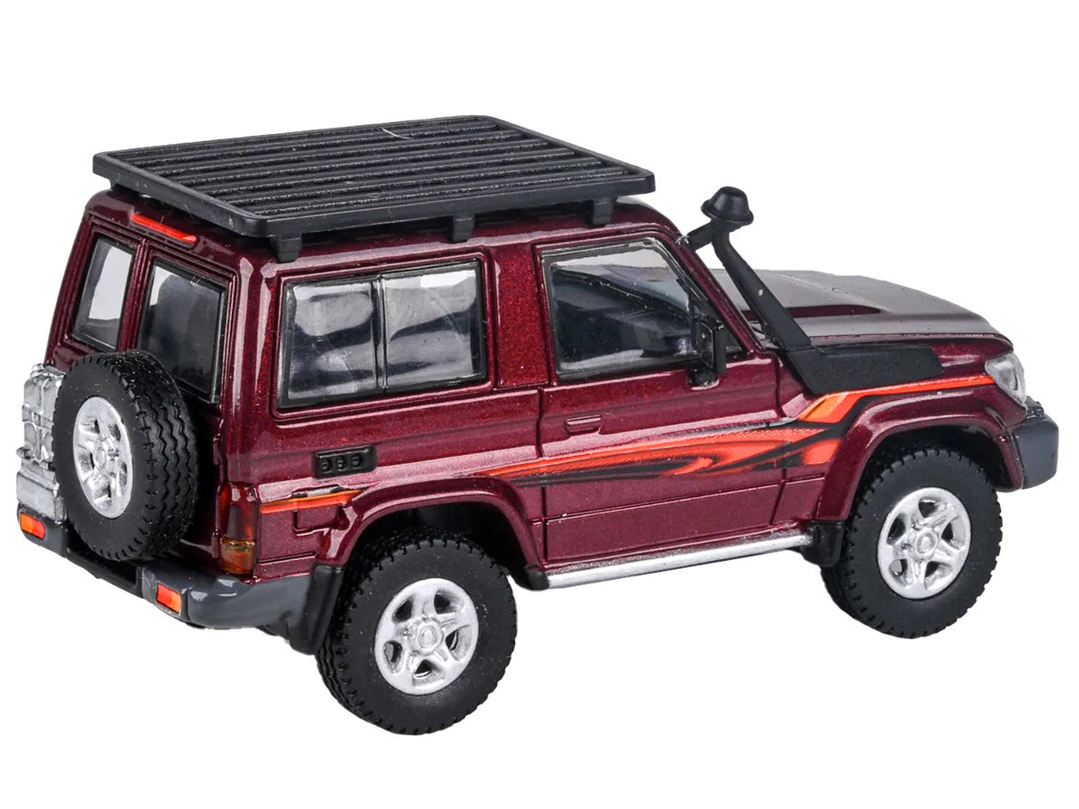 2014 Toyota Land Cruiser LC 71 Red Metallic with Graphics 1/64 Diecast Model Car by Paragon Models-2