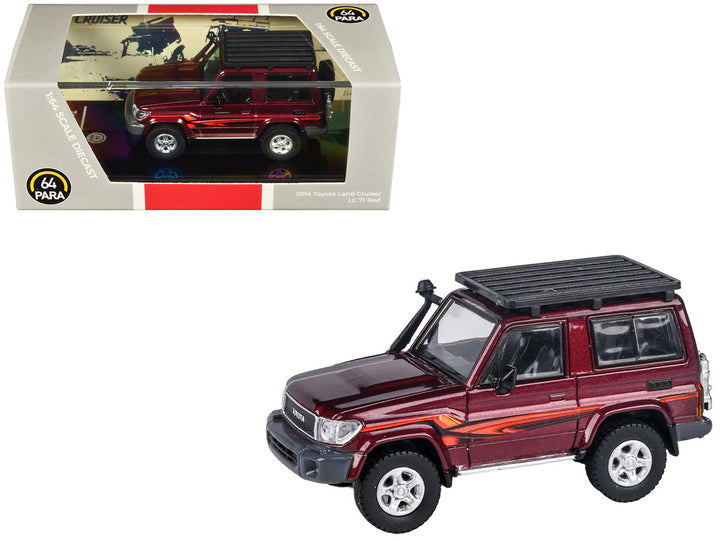 2014 Toyota Land Cruiser LC 71 Red Metallic with Graphics 1/64 Diecast Model Car by Paragon Models-0