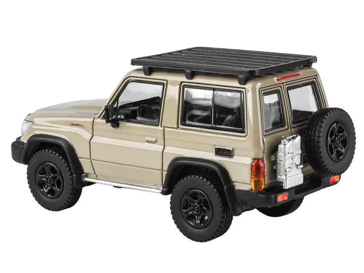2023 Toyota Land Cruiser 71 Sandy Taupe "70th Anniversary" with Roofrack 1/64 Diecast Model Car by Paragon-1