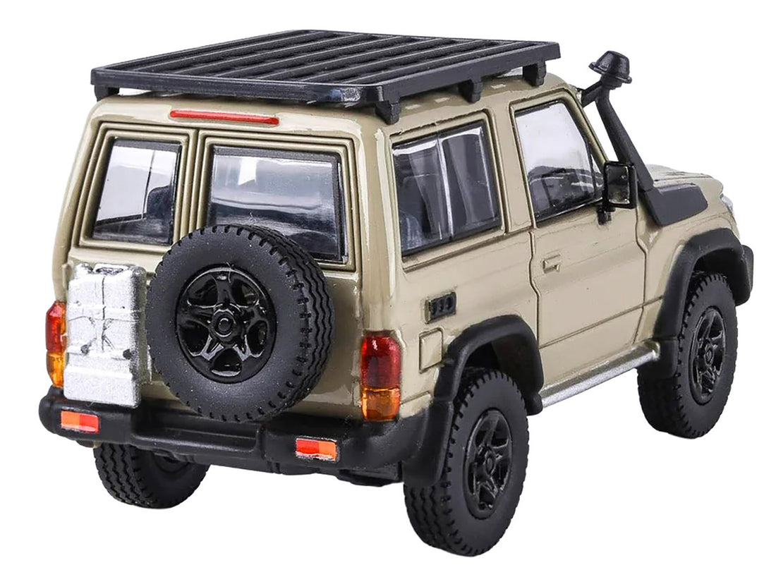 2023 Toyota Land Cruiser 71 Sandy Taupe "70th Anniversary" with Roofrack 1/64 Diecast Model Car by Paragon-2