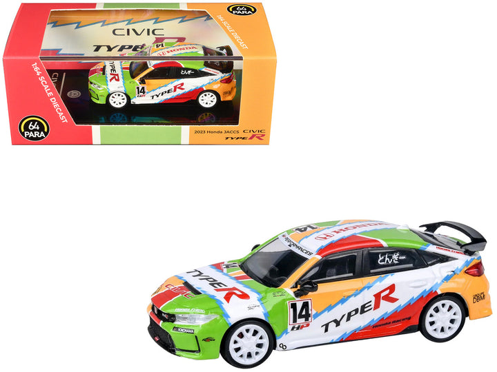 2023 Honda Civic Type R FL5 #14 "JACCS" Livery 1/64 Diecast Model Car by Paragon Models-0