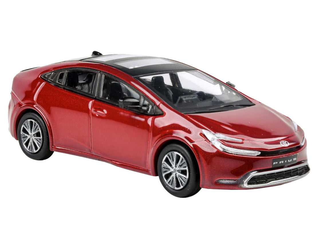 2023 Toyota Prius Supersonic Red Metallic with Black Top and Sun Roof and Sun Roof 1/64 Diecast Model Car by Paragon Models-1