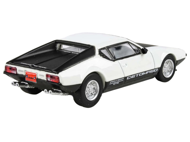 1972 De Tomaso Pantera White and Black 1/64 Diecast Model Car by Paragon Models-1
