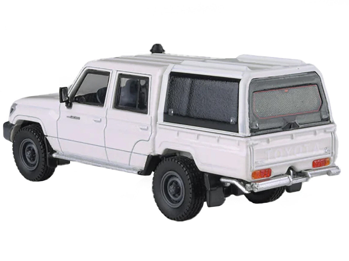 2012 Toyota Land Cruiser LC 79 French Vanilla White with Canopy 1/64 Diecast Model Car by Paragon Models-2