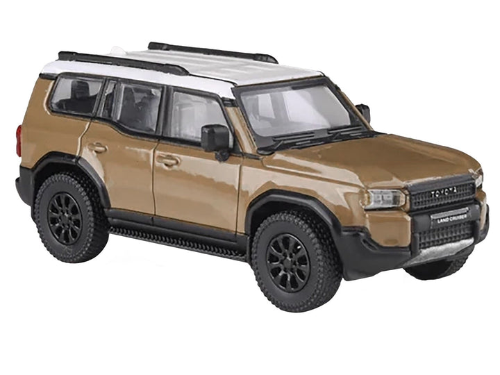 2024 Toyota Land Cruiser 250 Prado Trail Dust Beige with White Top 1/64 Diecast Model Car by Paragon Models-0