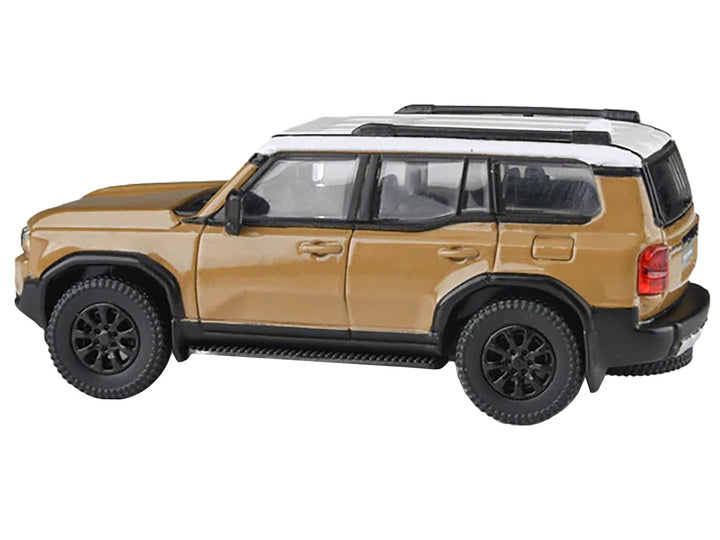 2024 Toyota Land Cruiser 250 Prado Trail Dust Beige with White Top 1/64 Diecast Model Car by Paragon Models-1
