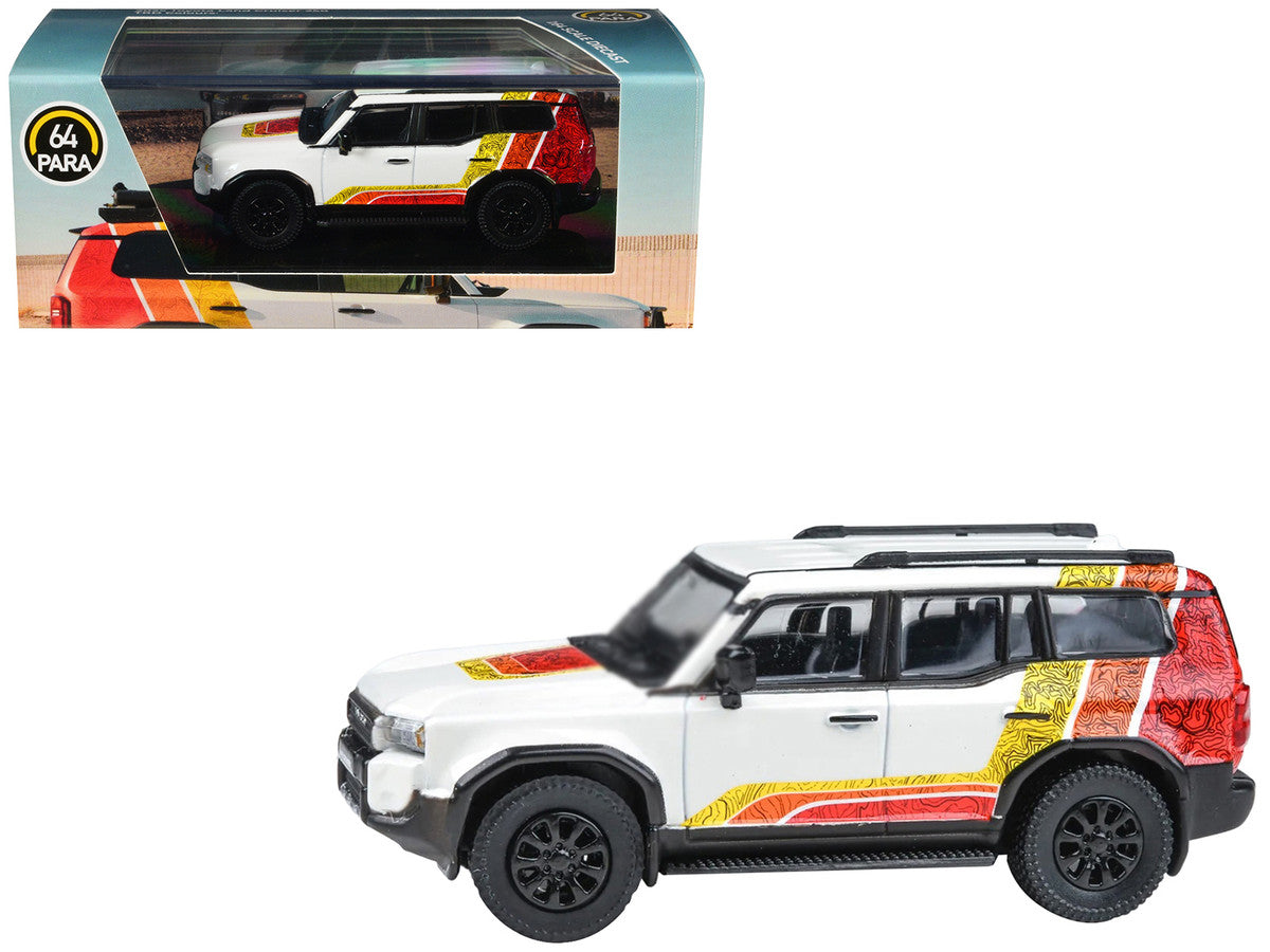 2024 Toyota Land Cruiser 250 Prado White with "TRD" Stripes 1/64 Diecast Model Car by Paragon Models-3