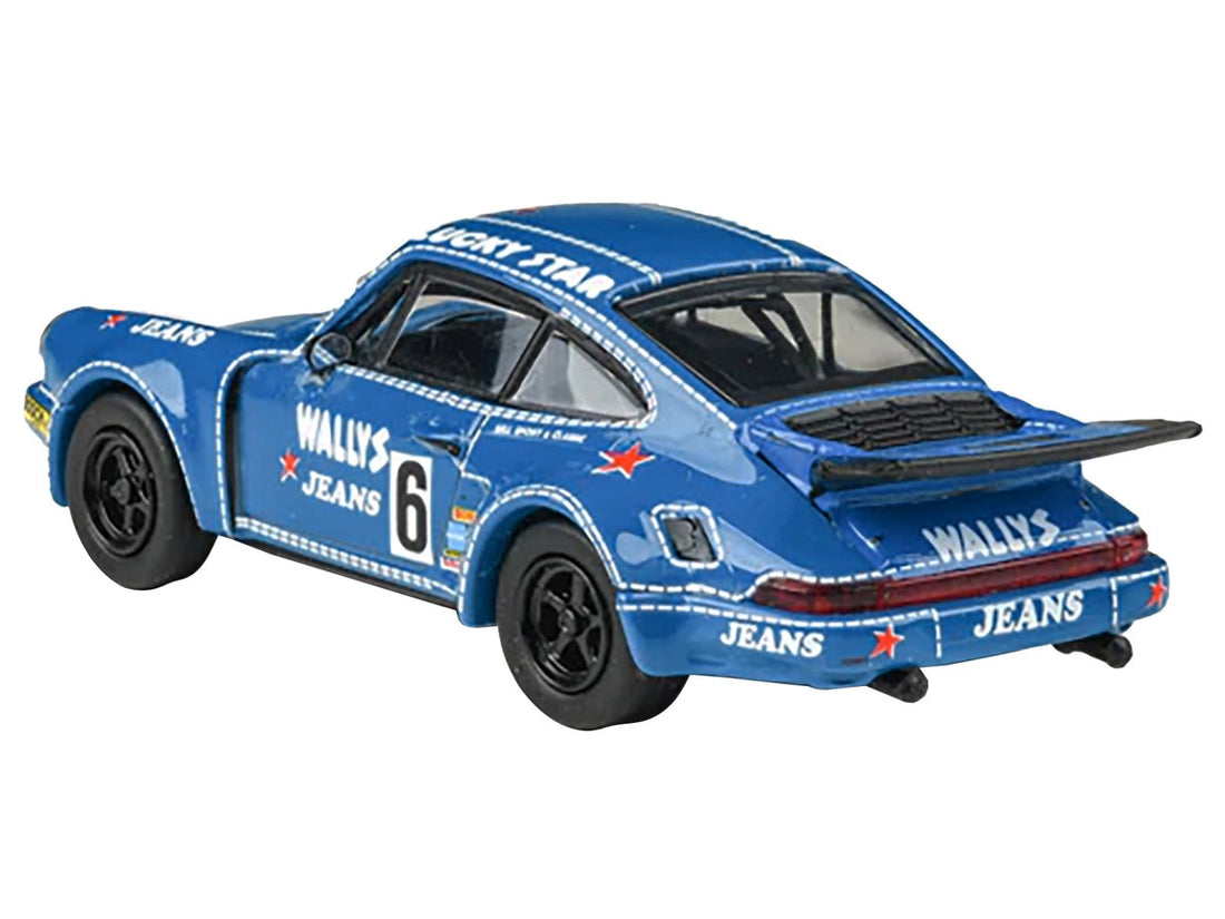 1975 Porsche 911 Carrera RSR 3.0 #6 "Kremer Racing - Wallys Jeans" Blue 1/64 Diecast Model Car by Paragon Models-0