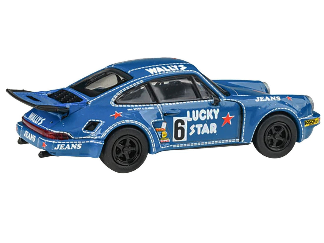 1975 Porsche 911 Carrera RSR 3.0 #6 "Kremer Racing - Wallys Jeans" Blue 1/64 Diecast Model Car by Paragon Models-2