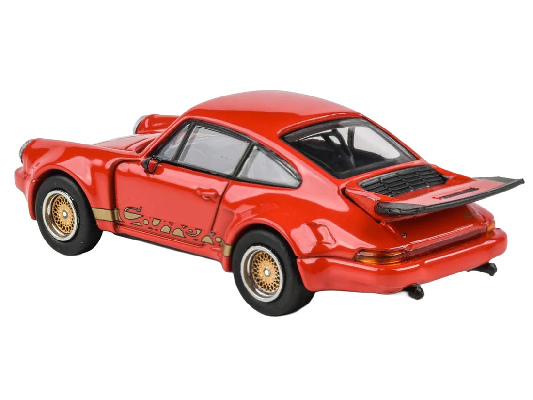 Porsche 911 Carrera RSR 3.0 Guards Red with Gold Stripes and Wheels 1/64 Diecast Model Car by Paragon Models 3