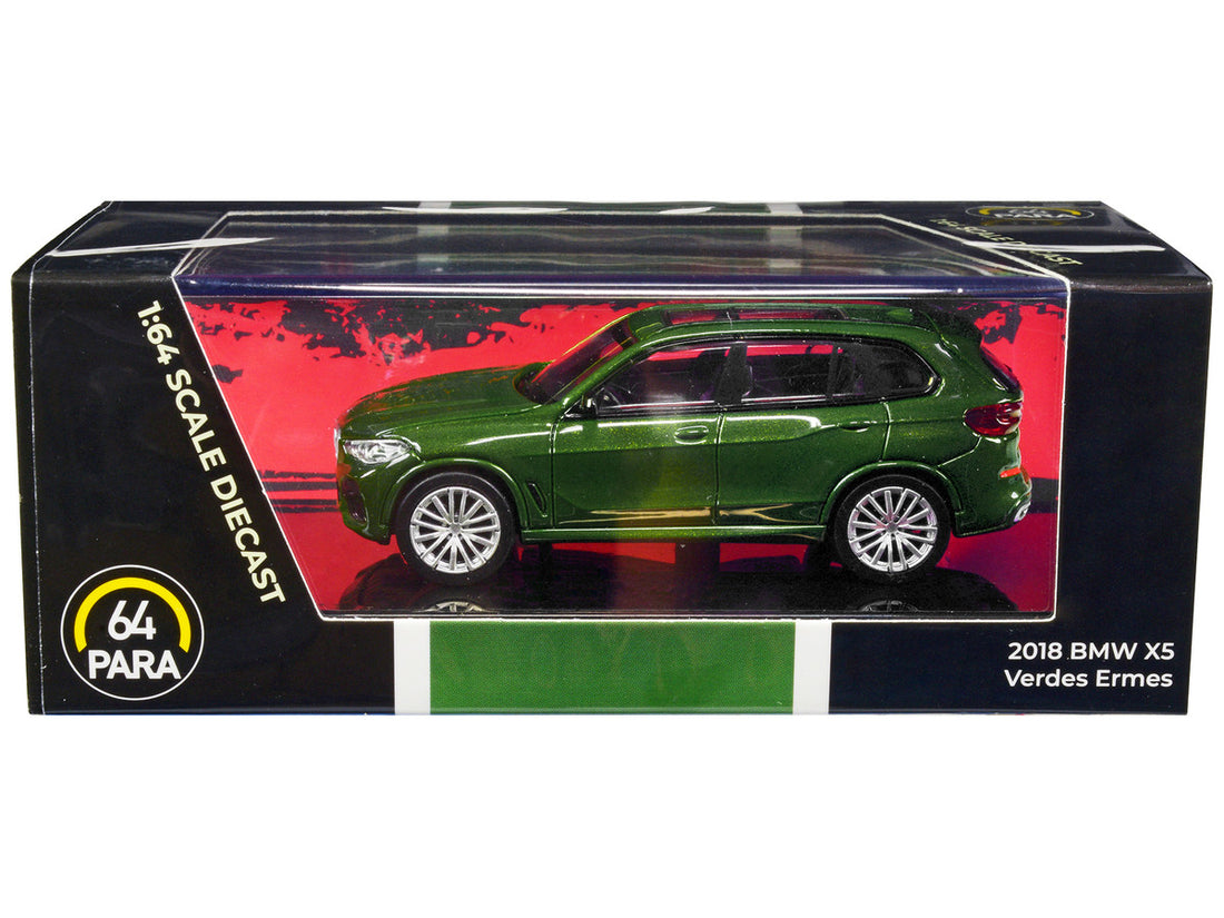 2018 BMW X5 Verde Ermes Green Metallic with Sunroof 1/64 Diecast Model Car by Paragon Models-0