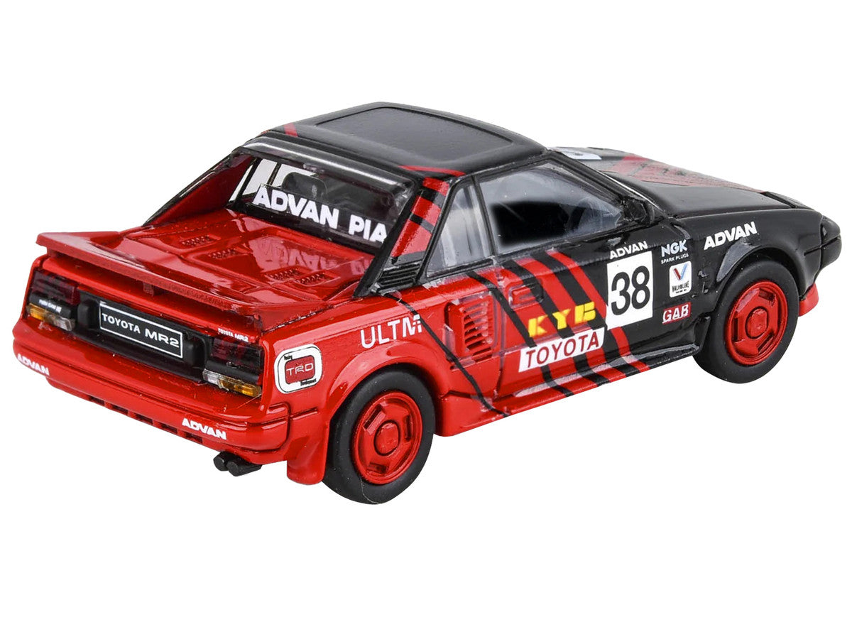 1985 Toyota MR2 MK1 RHD (Right Hand Drive) #38 Red and Black "Autocross Livery" 1/64 Diecast Model Car by Paragon Models-1