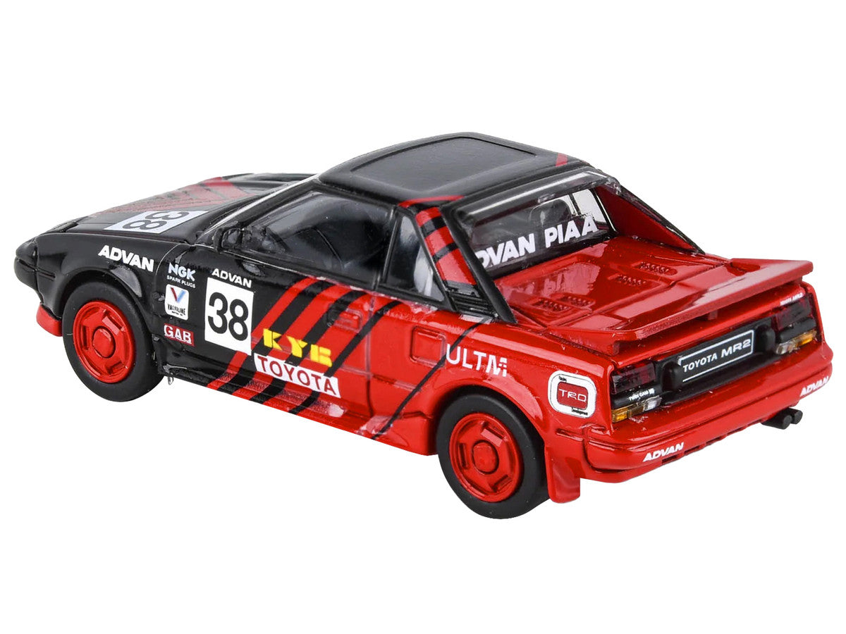 1985 Toyota MR2 MK1 RHD (Right Hand Drive) #38 Red and Black "Autocross Livery" 1/64 Diecast Model Car by Paragon Models-2