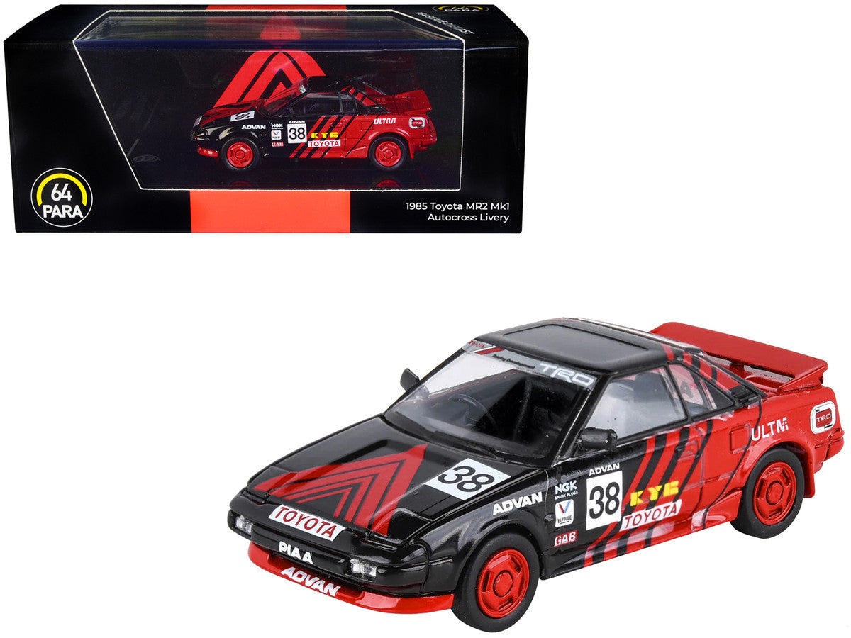 1985 Toyota MR2 MK1 RHD (Right Hand Drive) #38 Red and Black "Autocross Livery" 1/64 Diecast Model Car by Paragon Models-0