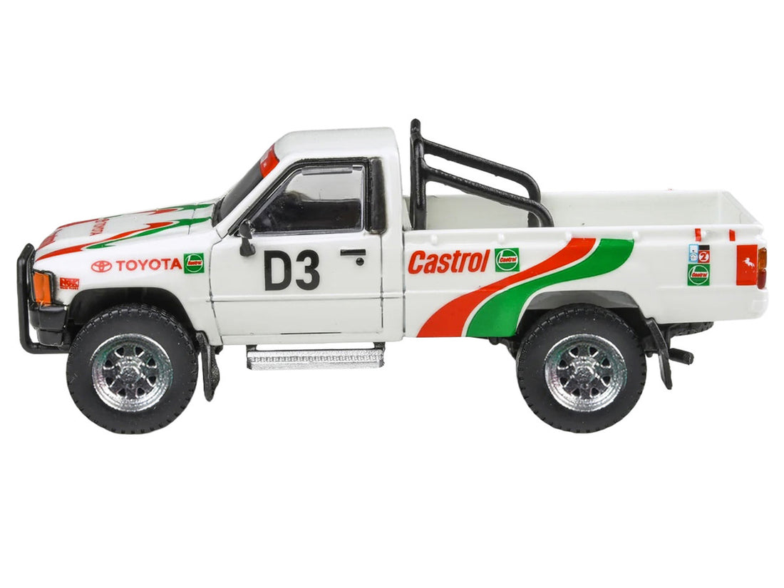 Toyota Hilux Pickup Truck #D3 "Castrol" White with Graphics "Rustenburg 400 Rally" (1995) 1/64 Diecast Model Car by Paragon Models 4