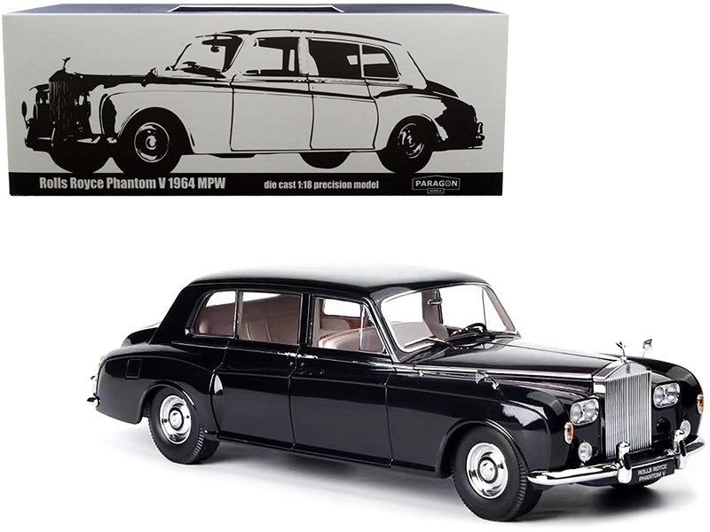 1964 Rolls Royce Phantom V Midnight Blue Metallic 1/18 Diecast Model Car by Paragon-0