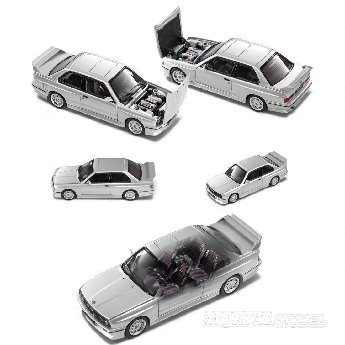 Mortal BMW E30 M3 Silver Gray 1:64