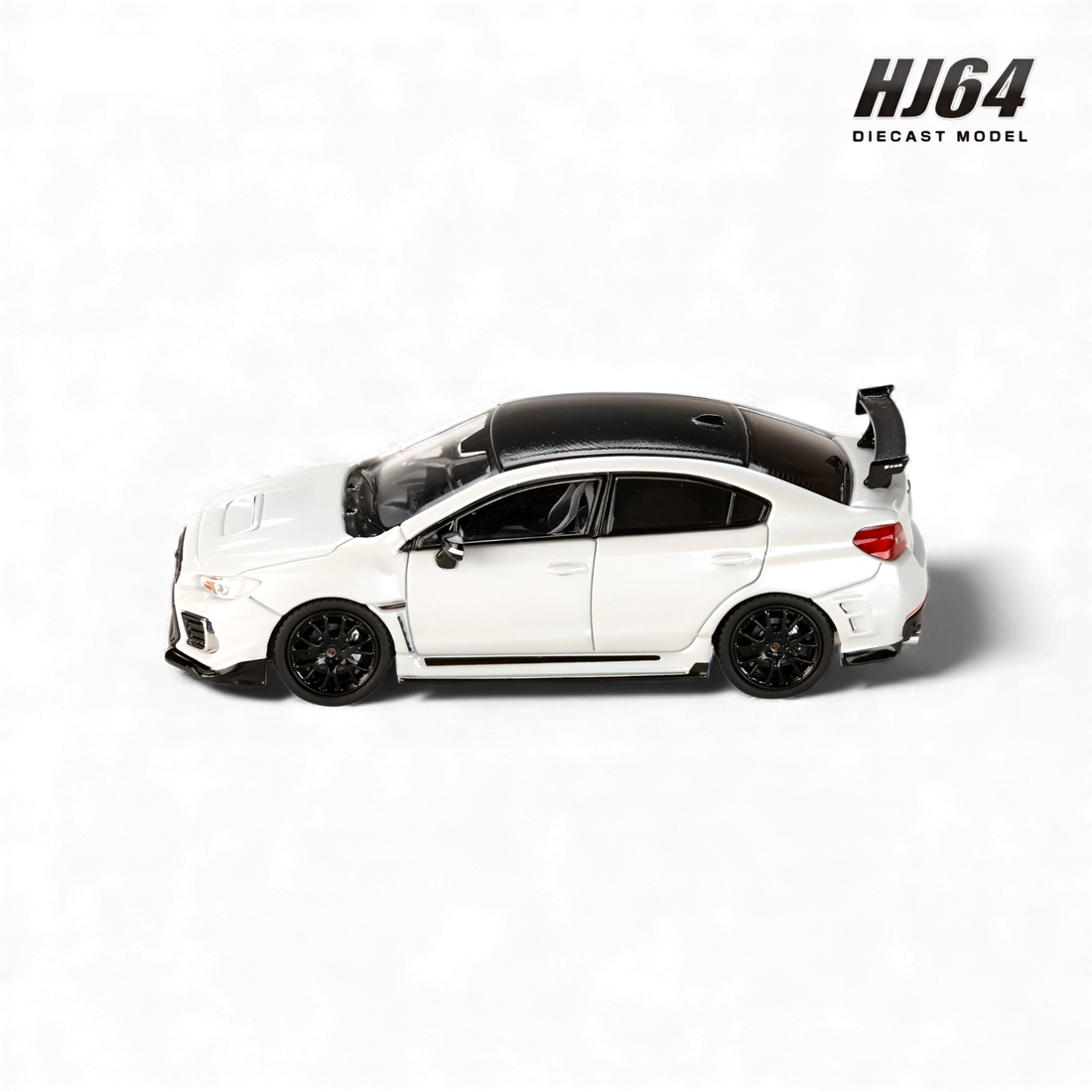 Side profile of Subaru S208 Crystal White Pearl 1:64 collectible model