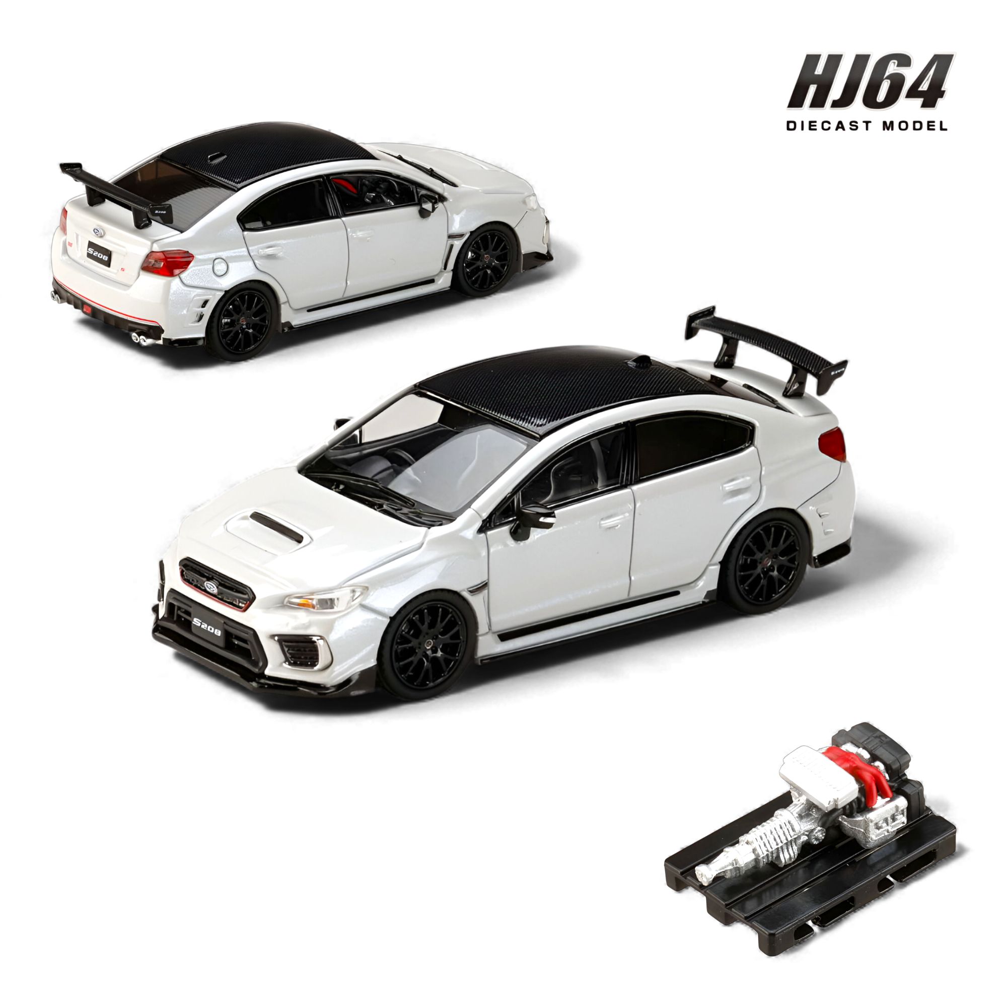 Hobby Japan Subaru S208 NBR Challenge Package Crystal White Pearl 1:64 diecast model car