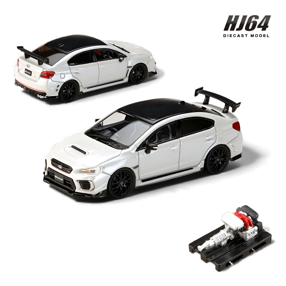 Hobby Japan Subaru S208 NBR Challenge Package Crystal White Pearl 1:64 diecast model car