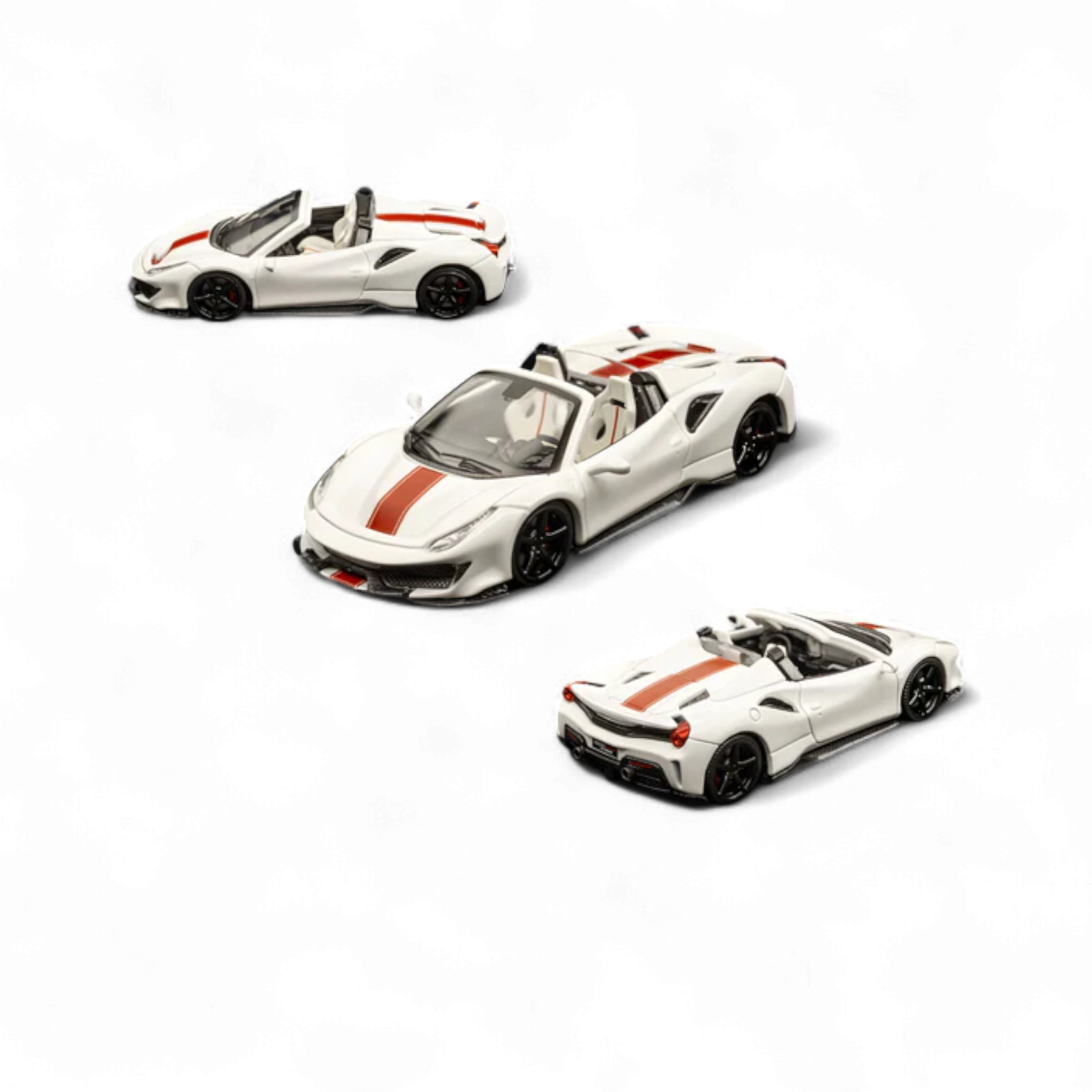 Novitec Ferrari 488 Roadster Pearl White - Red Stripe 1:64 by TPC