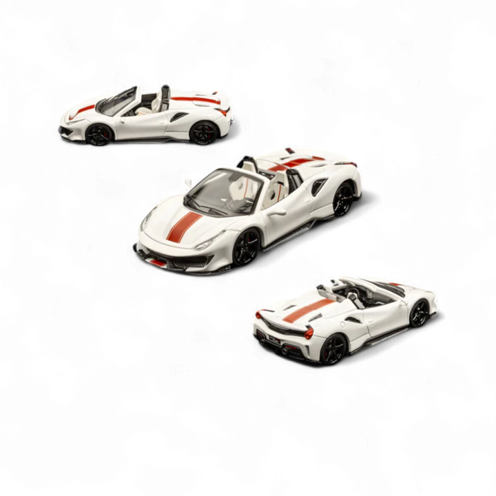 Novitec Ferrari 488 Roadster Pearl White - Red Stripe 1:64 by TPC