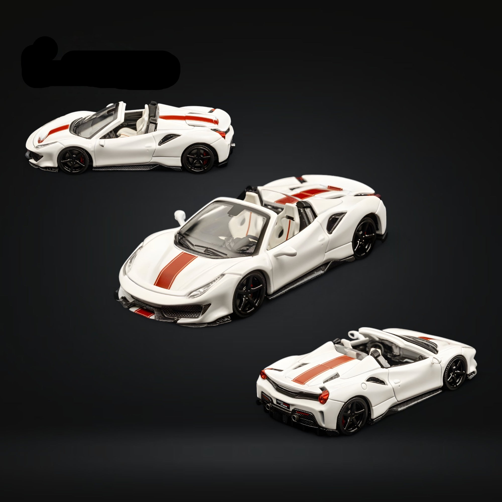 Novitec Ferrari 488 Roadster Pearl White - Red Stripe 1:64 by TPC 2